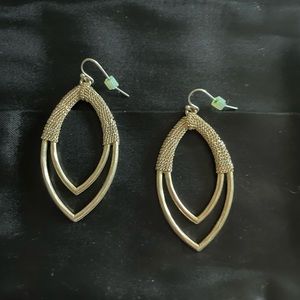Gold hanging earrings 2 1/2 inches long